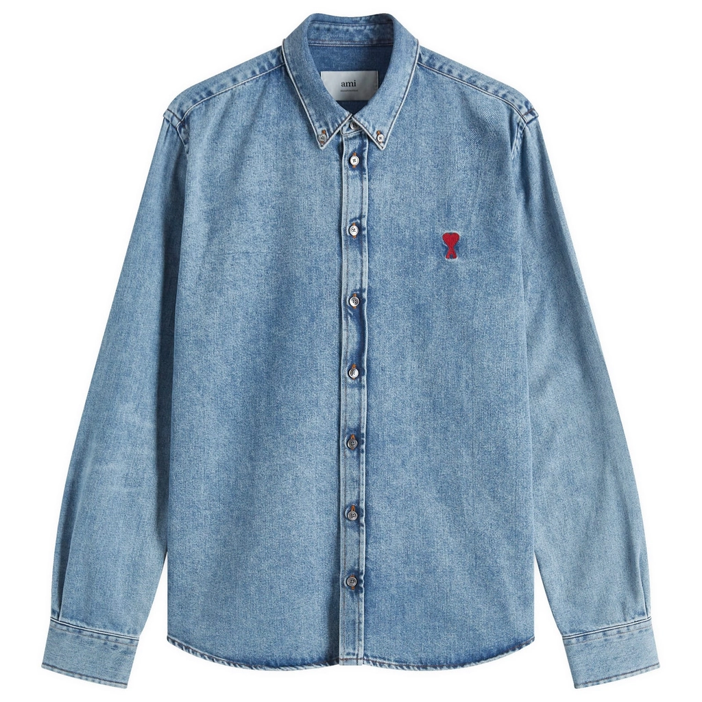 AMI Paris Men's ADC Denim Shirt Blue